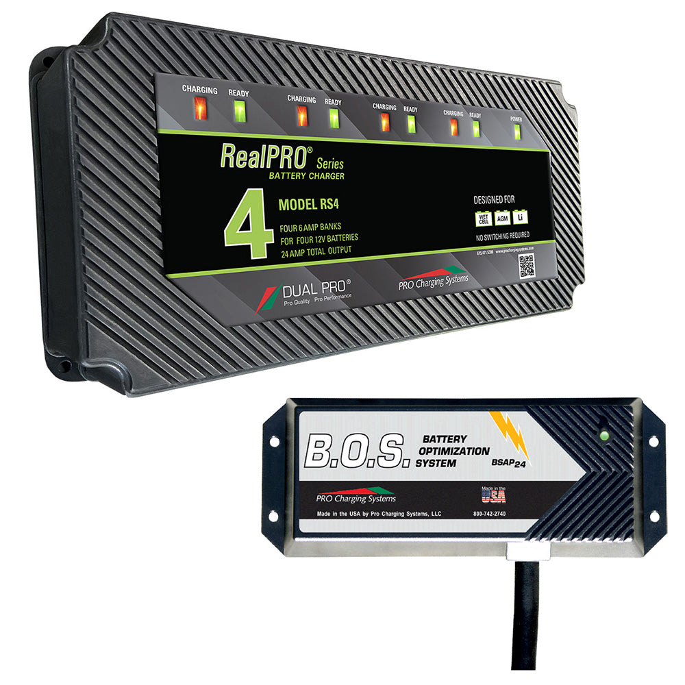 Dual Pro RS4 4 Bank Battery Charger w2 Bank BOS RS4BOS12V2