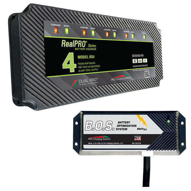 Dual Pro RS4 4 Bank Battery Charger w2 Bank BOS RS4BOS12V2