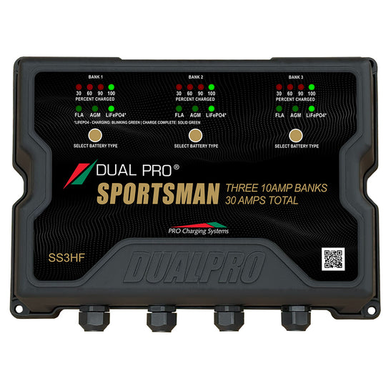 Dual Pro Sportsman Series HF Battery Charter  30 Amp  3 Bank SS3HF