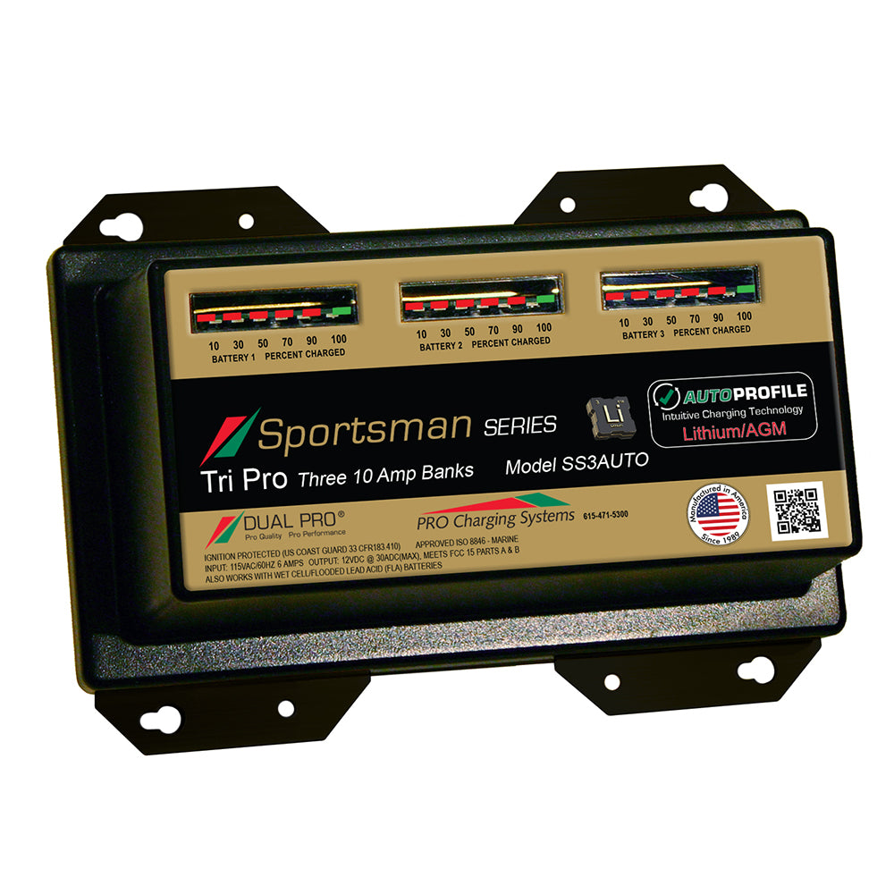 Dual Pro SS3 Auto 30A  3Bank LithiumAGM Battery Charger SS3AUTO