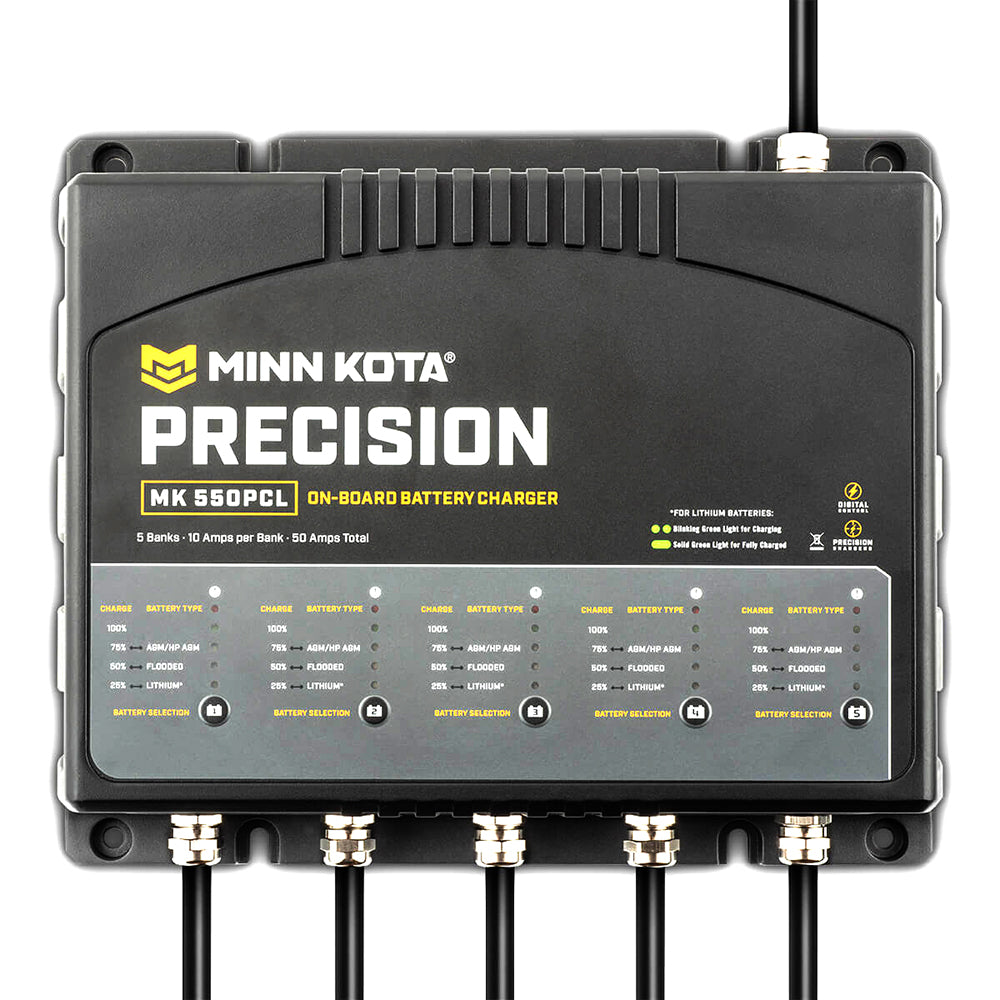 Minn Kota OnBoard Precision Charger MK550 PCL 5 Bank x 10 AMP LI Optimized Charger 1835500