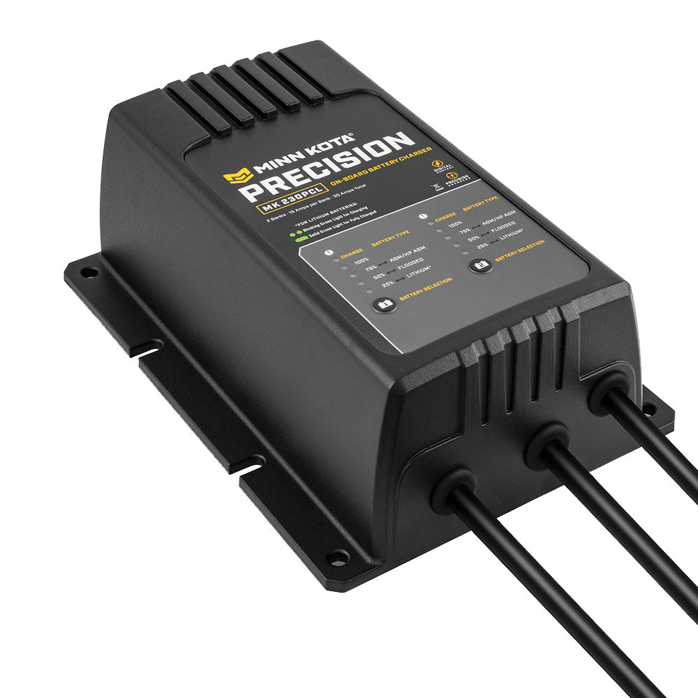 Minn Kota OnBoard Precision Charger MK230 PCL 2 Bank x 15 AMP LI Optimized Charger 1832304